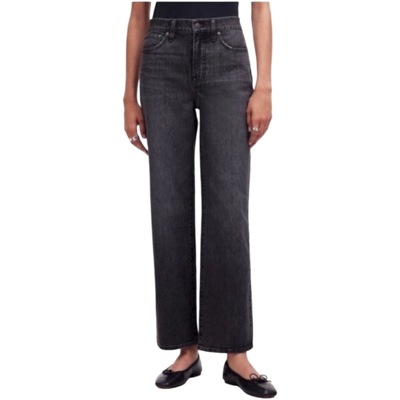 Madewell The Perfect Vintage Wide Leg Jeans Black Wash Size 26 - Picture 1 of 10